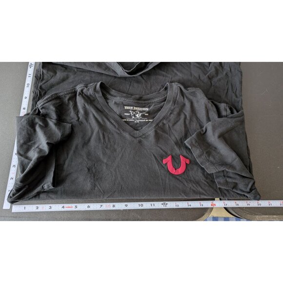 True Religion Mens Black World Tour Graphic Short Sleeve T-Shirt Size Medium - Picture 7 of 10